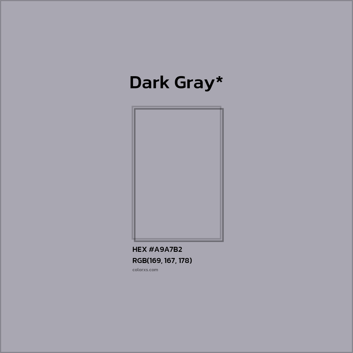HEX #A9A7B2 Color Name, Color Code, Palettes, Similar Paints, Images