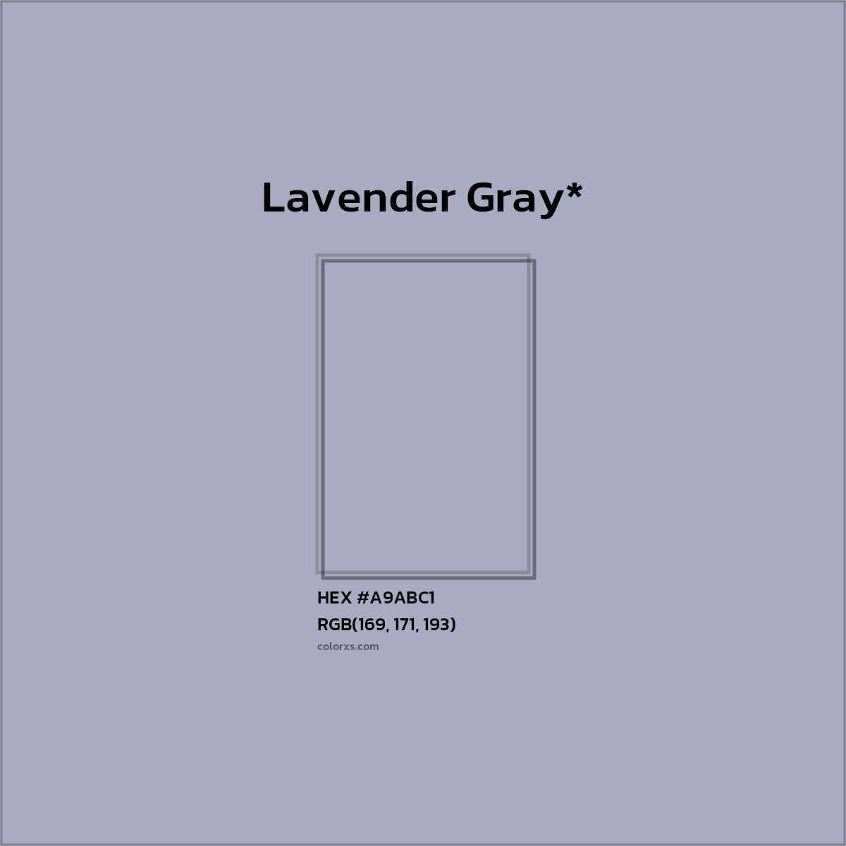 HEX #A9ABC1 Color Name, Color Code, Palettes, Similar Paints, Images