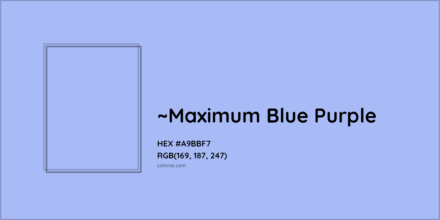 HEX #A9BBF7 Color Name, Color Code, Palettes, Similar Paints, Images