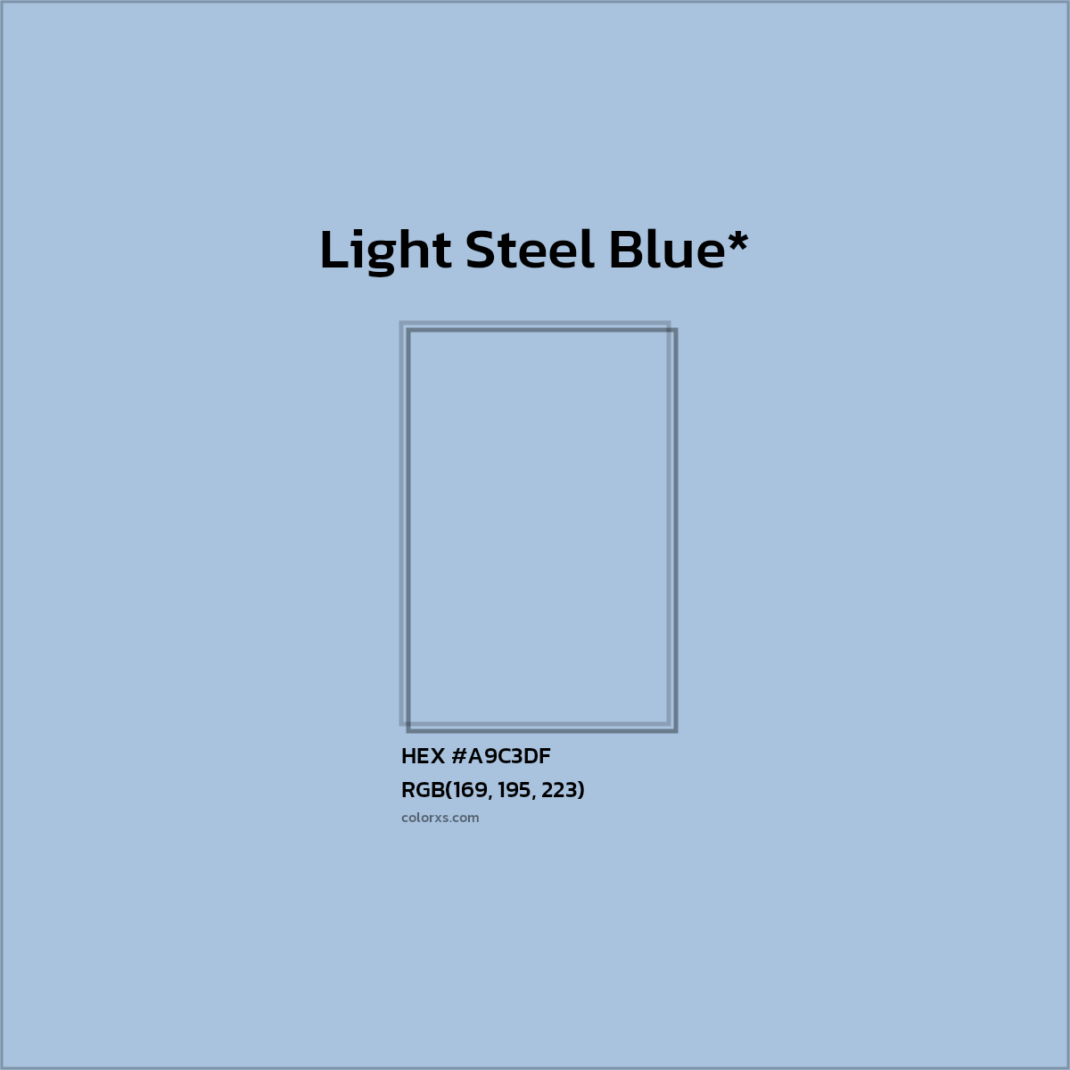 HEX #A9C3DF Color Name, Color Code, Palettes, Similar Paints, Images
