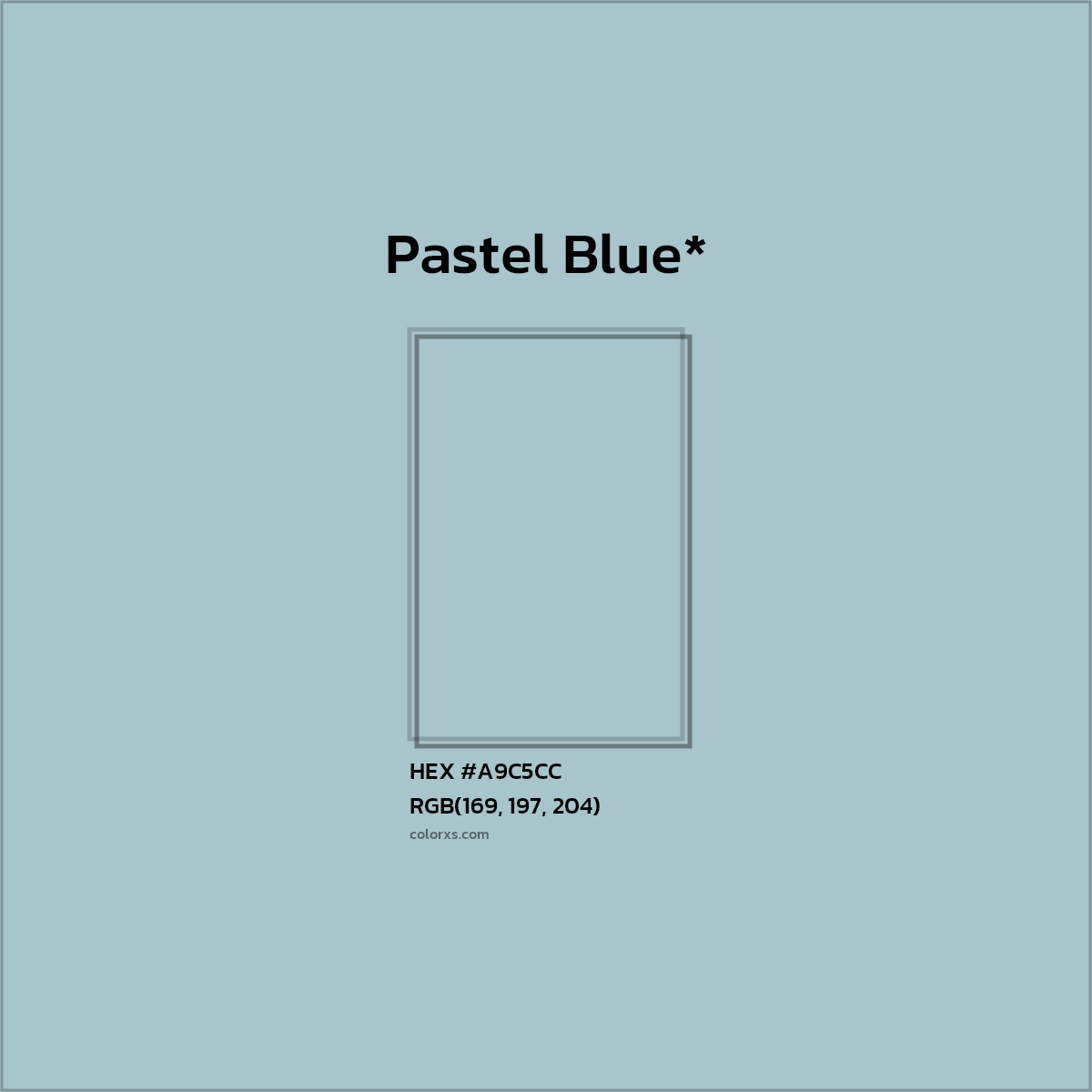 HEX #A9C5CC Color Name, Color Code, Palettes, Similar Paints, Images