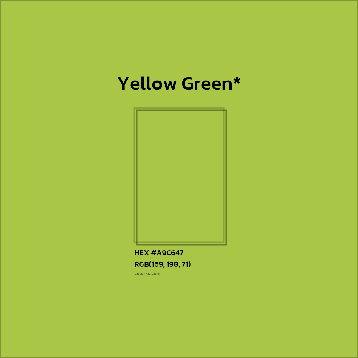 HEX #A9C647 Color Name, Color Code, Palettes, Similar Paints, Images