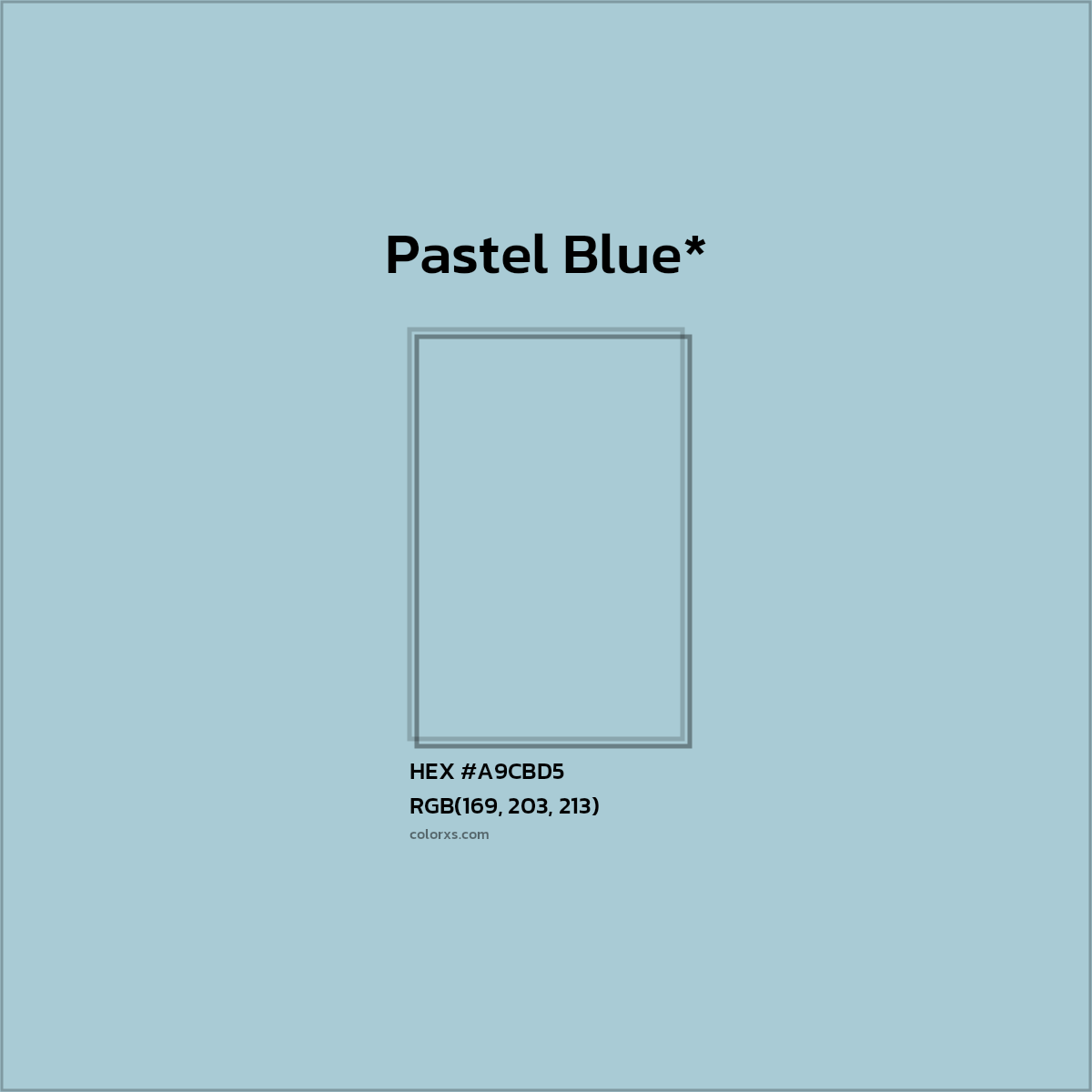 HEX #A9CBD5 Color Name, Color Code, Palettes, Similar Paints, Images