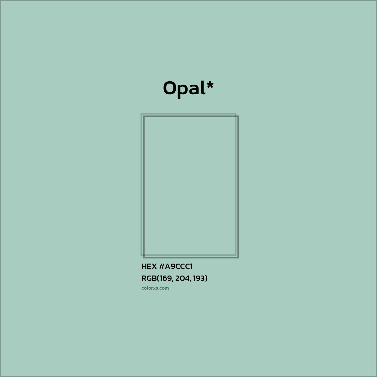 HEX #A9CCC1 Color Name, Color Code, Palettes, Similar Paints, Images