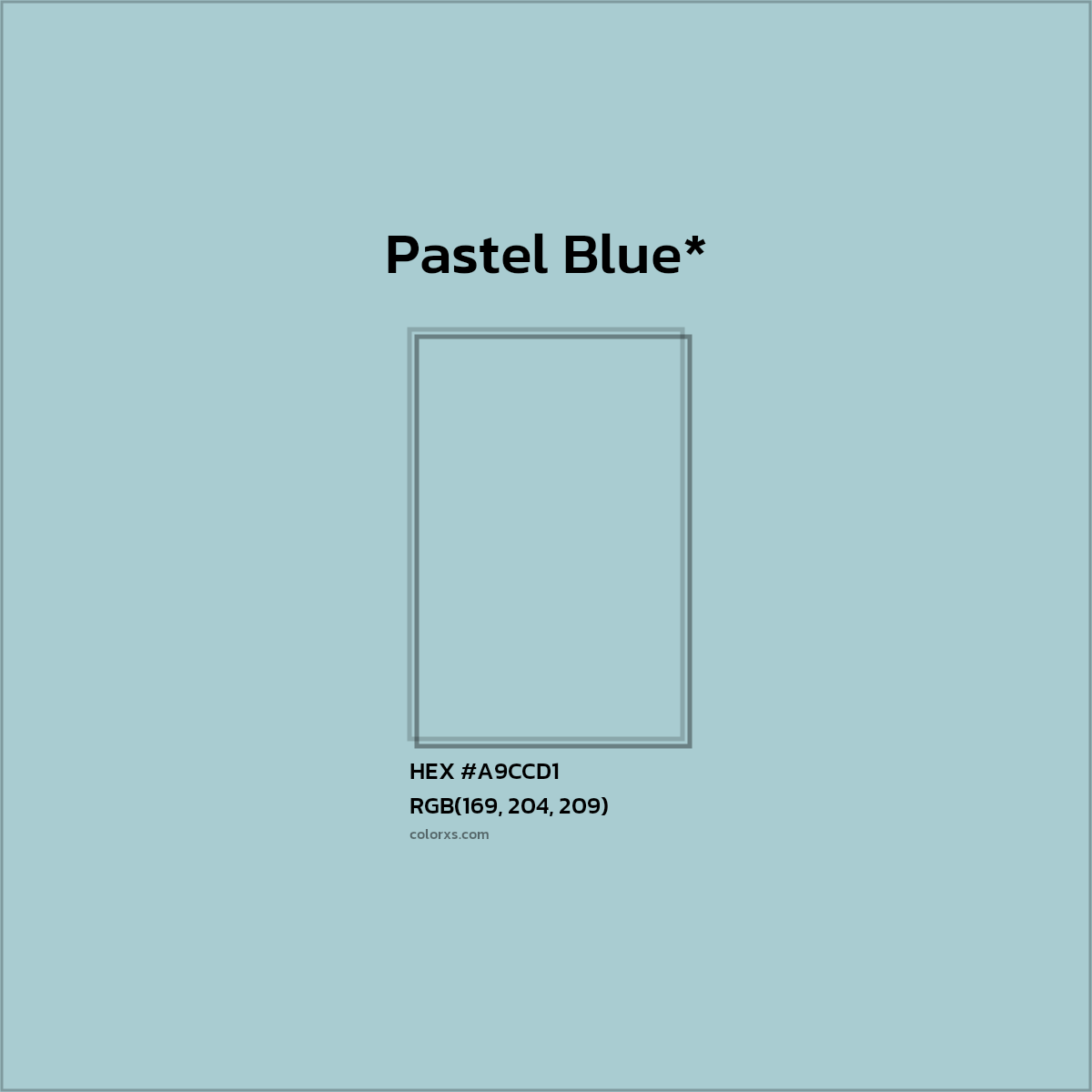 HEX #A9CCD1 Color Name, Color Code, Palettes, Similar Paints, Images