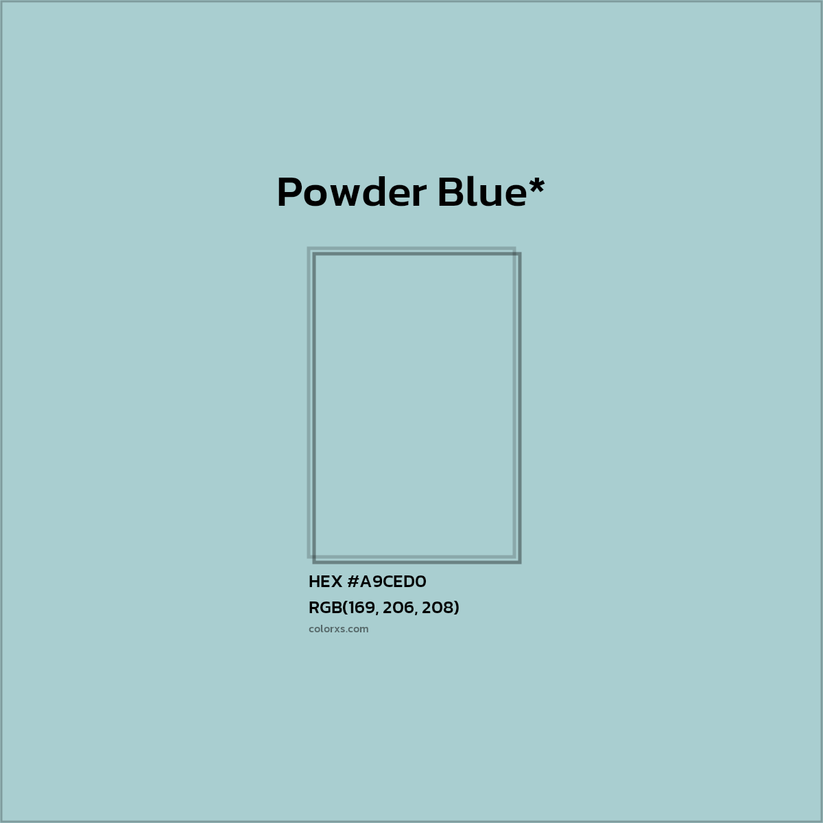 HEX #A9CED0 Color Name, Color Code, Palettes, Similar Paints, Images
