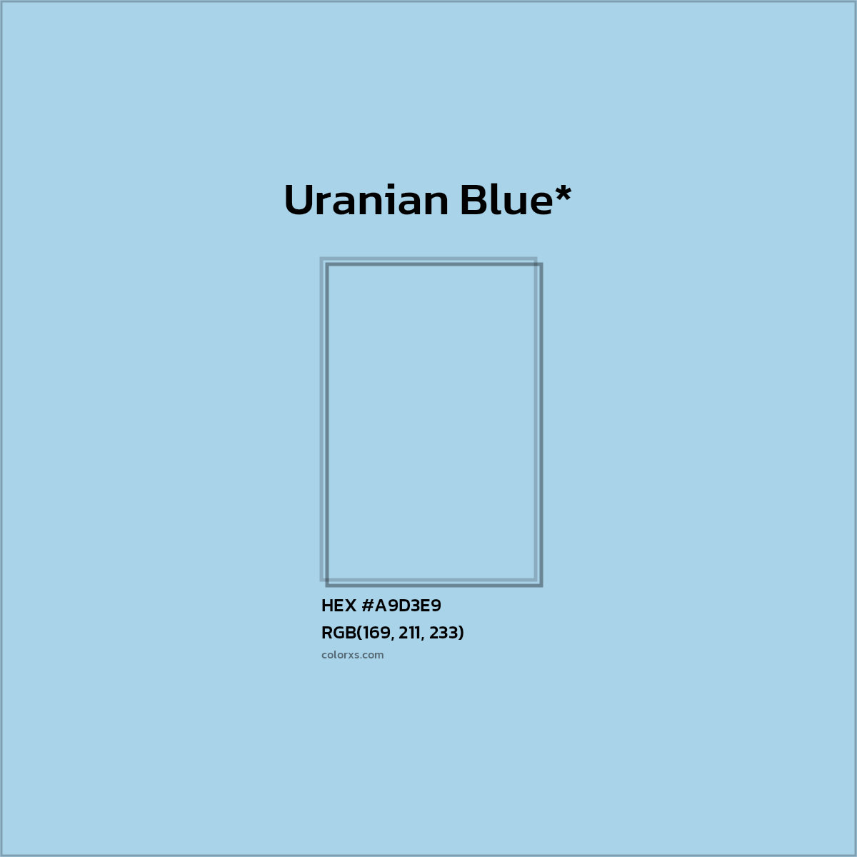 HEX #A9D3E9 Color Name, Color Code, Palettes, Similar Paints, Images