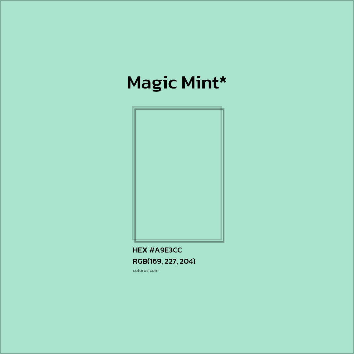 HEX #A9E3CC Color Name, Color Code, Palettes, Similar Paints, Images