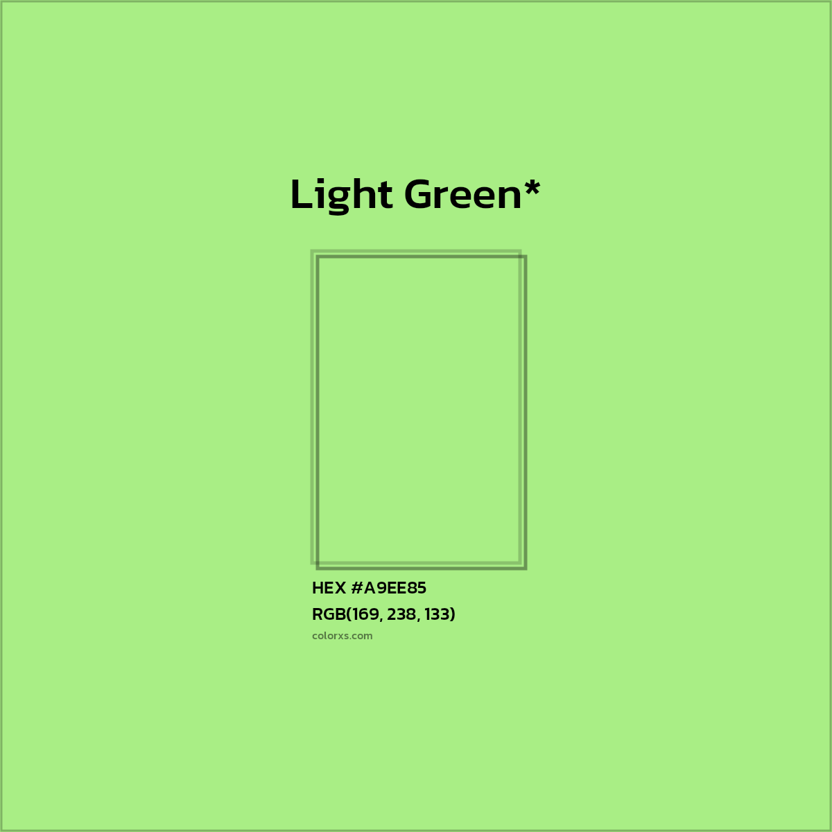 HEX #A9EE85 Color Name, Color Code, Palettes, Similar Paints, Images