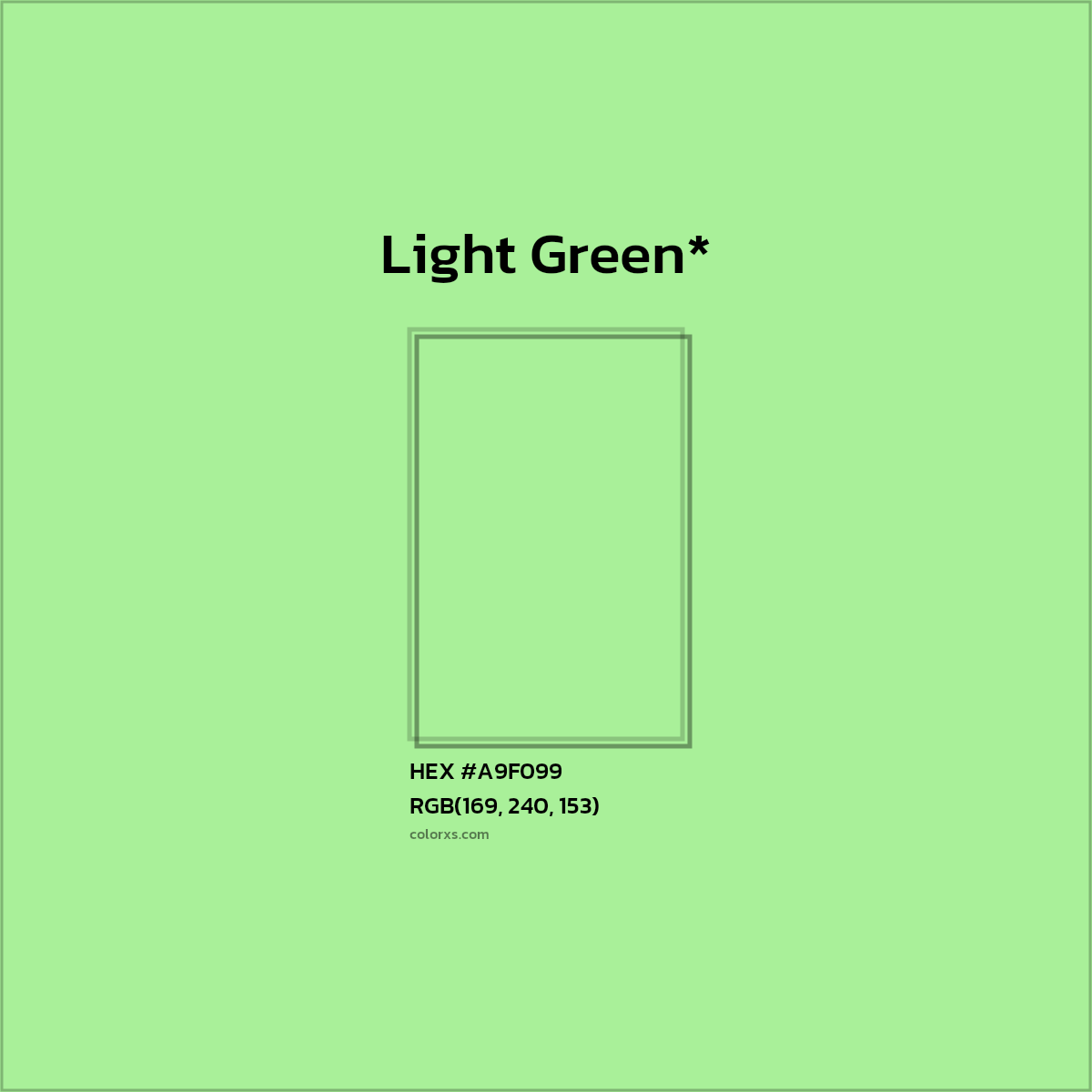 HEX #A9F099 Color Name, Color Code, Palettes, Similar Paints, Images
