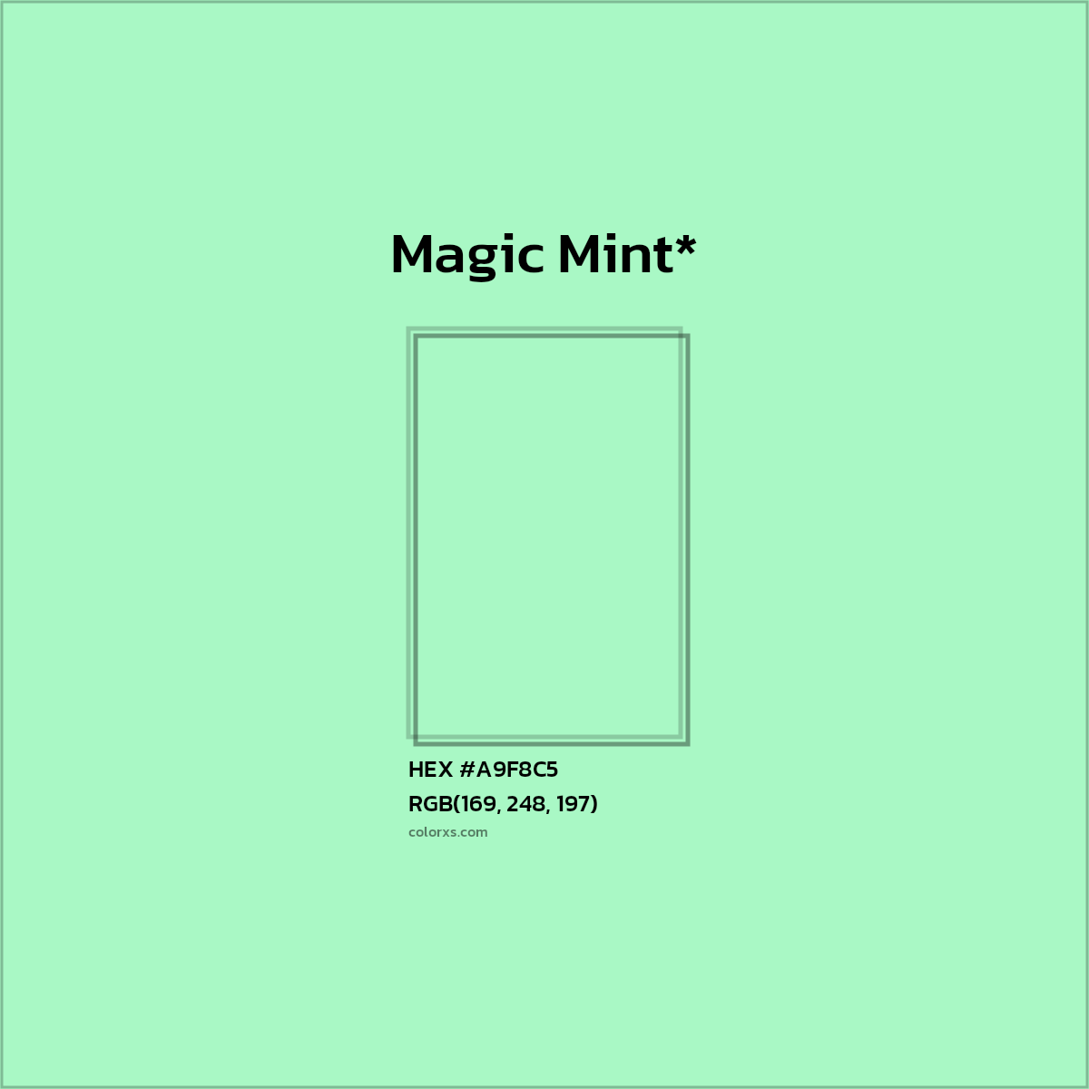 HEX #A9F8C5 Color Name, Color Code, Palettes, Similar Paints, Images