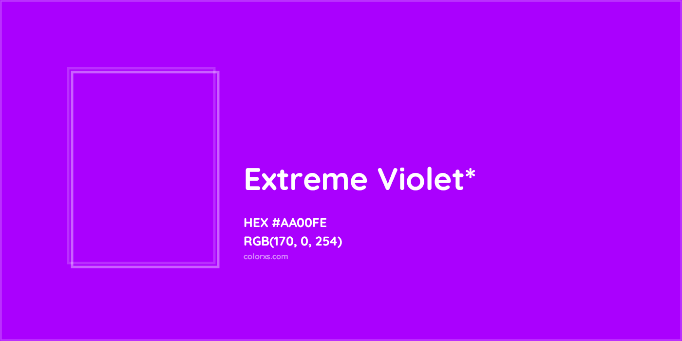 HEX #AA00FE Color Name, Color Code, Palettes, Similar Paints, Images