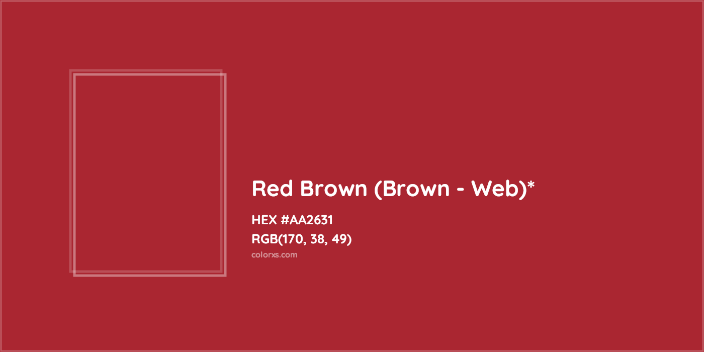 HEX #AA2631 Color Name, Color Code, Palettes, Similar Paints, Images