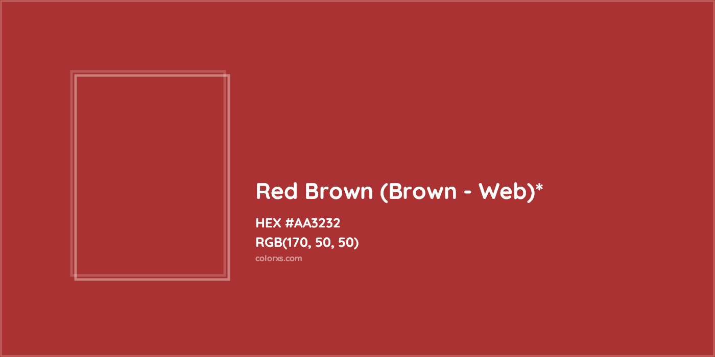 HEX #AA3232 Color Name, Color Code, Palettes, Similar Paints, Images