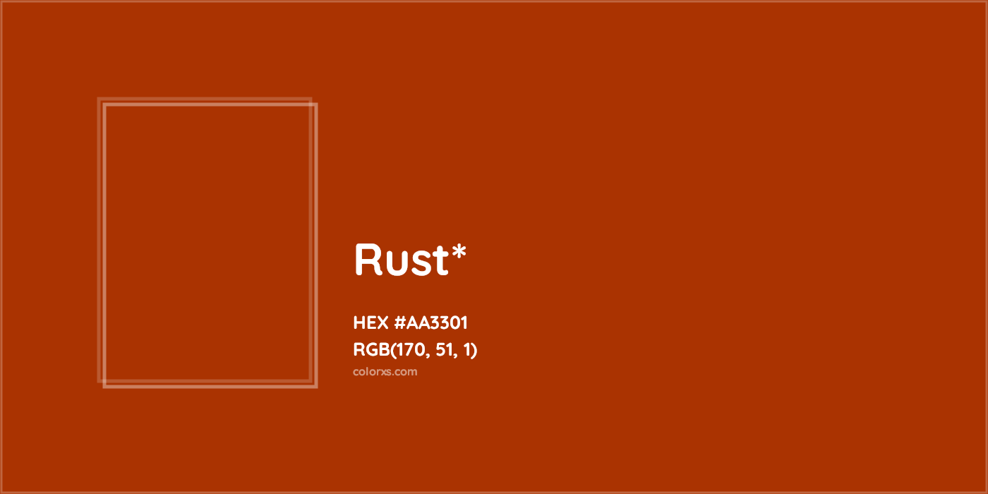 HEX #AA3301 Color Name, Color Code, Palettes, Similar Paints, Images