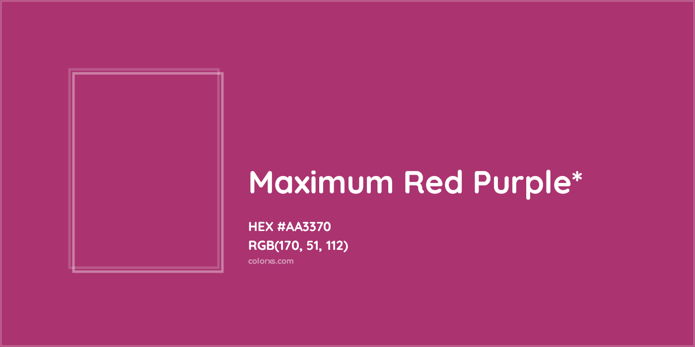 HEX #AA3370 Color Name, Color Code, Palettes, Similar Paints, Images