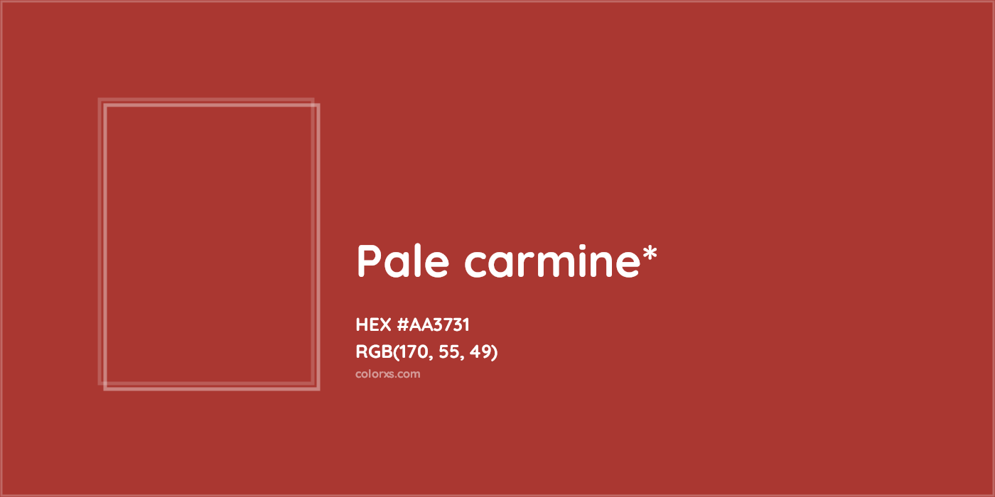 HEX #AA3731 Color Name, Color Code, Palettes, Similar Paints, Images