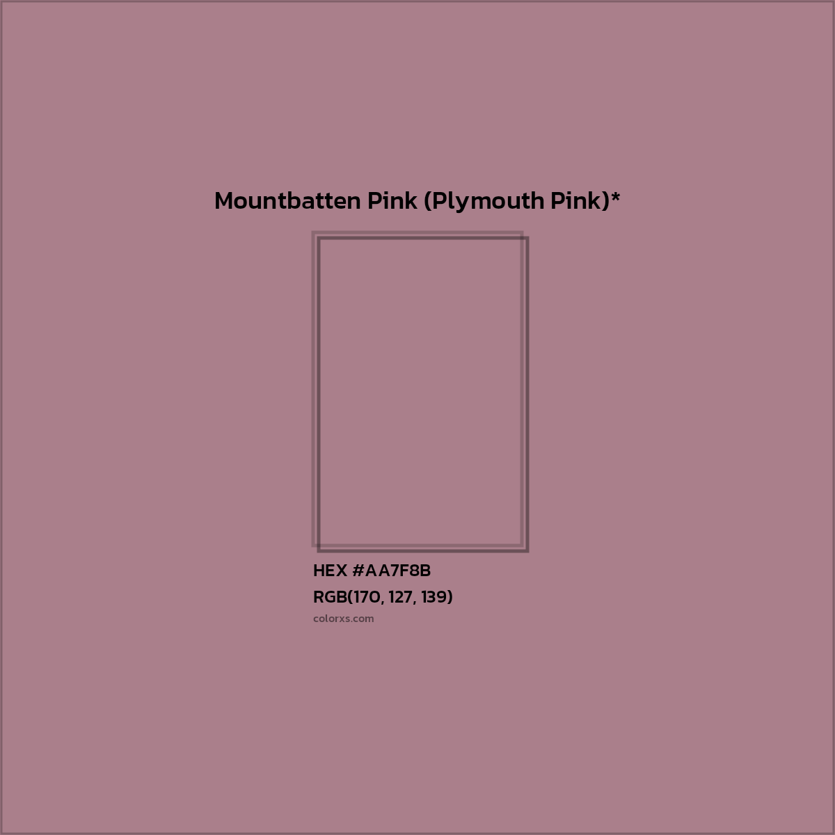 HEX #AA7F8B Color Name, Color Code, Palettes, Similar Paints, Images