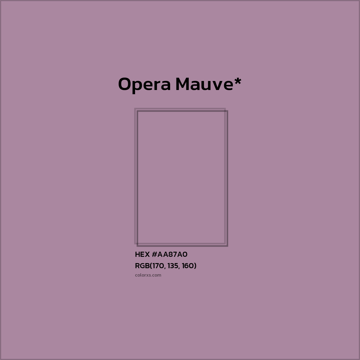 HEX #AA87A0 Color Name, Color Code, Palettes, Similar Paints, Images