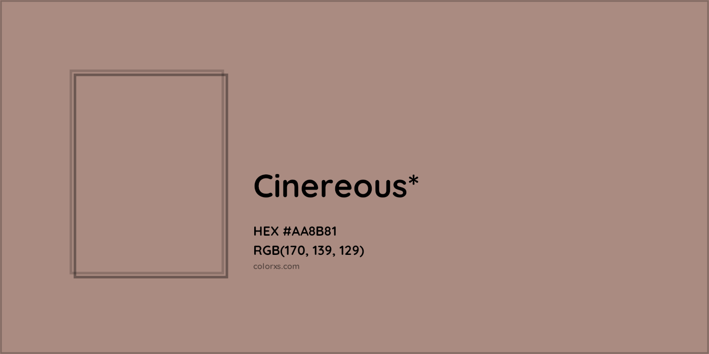 HEX #AA8B81 Color Name, Color Code, Palettes, Similar Paints, Images