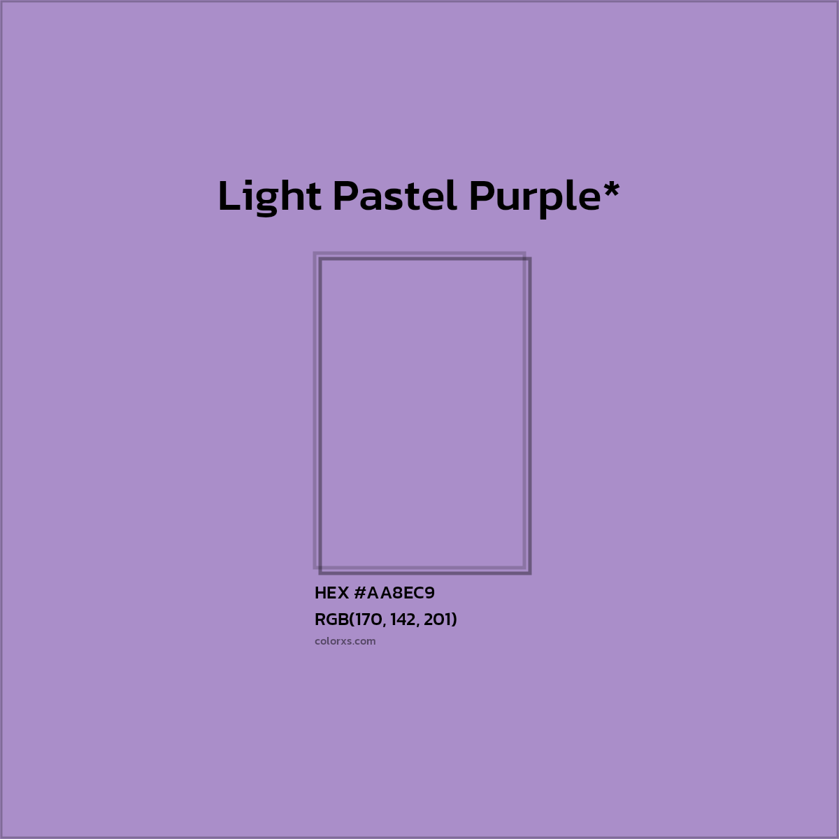 HEX #AA8EC9 Color Name, Color Code, Palettes, Similar Paints, Images