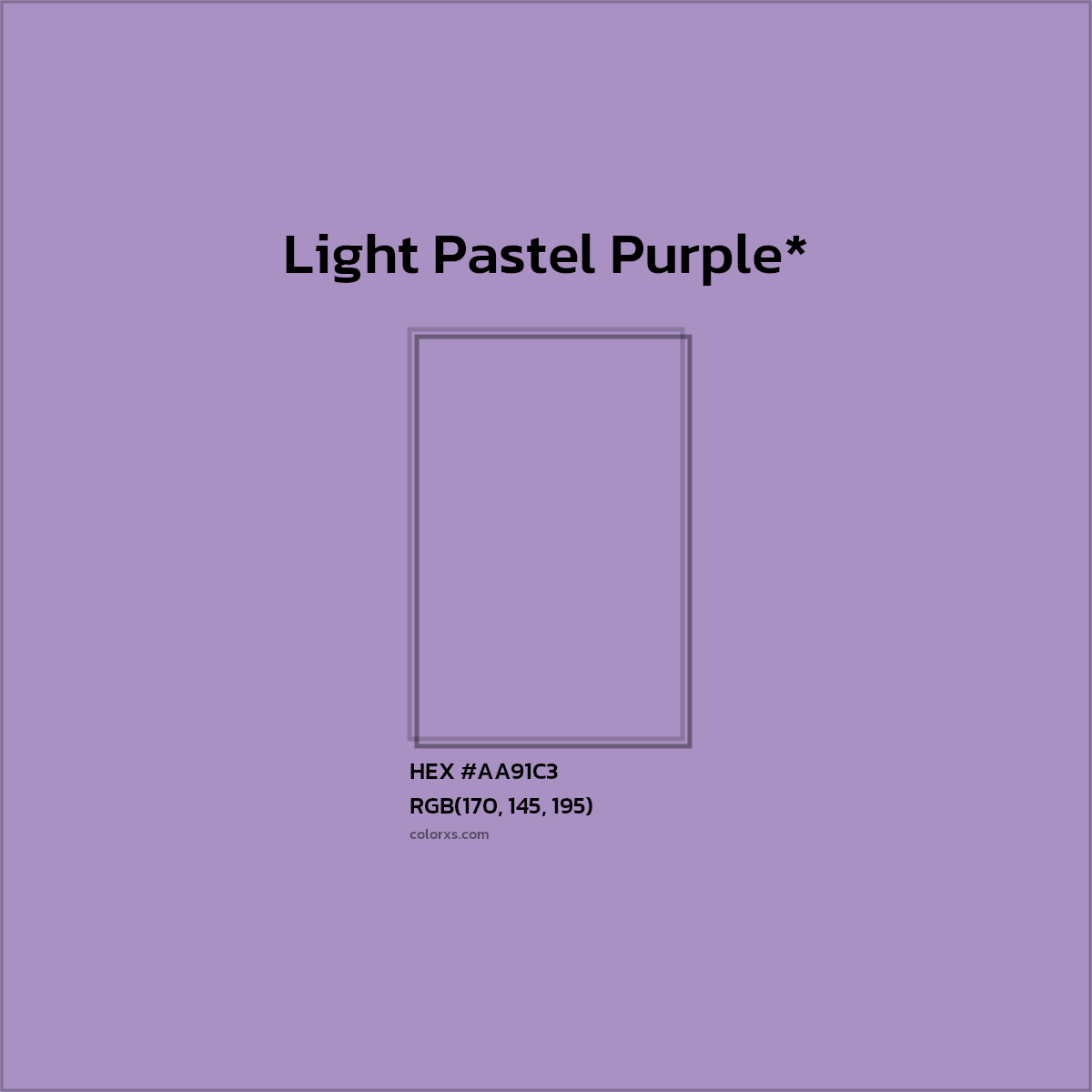 HEX #AA91C3 Color Name, Color Code, Palettes, Similar Paints, Images