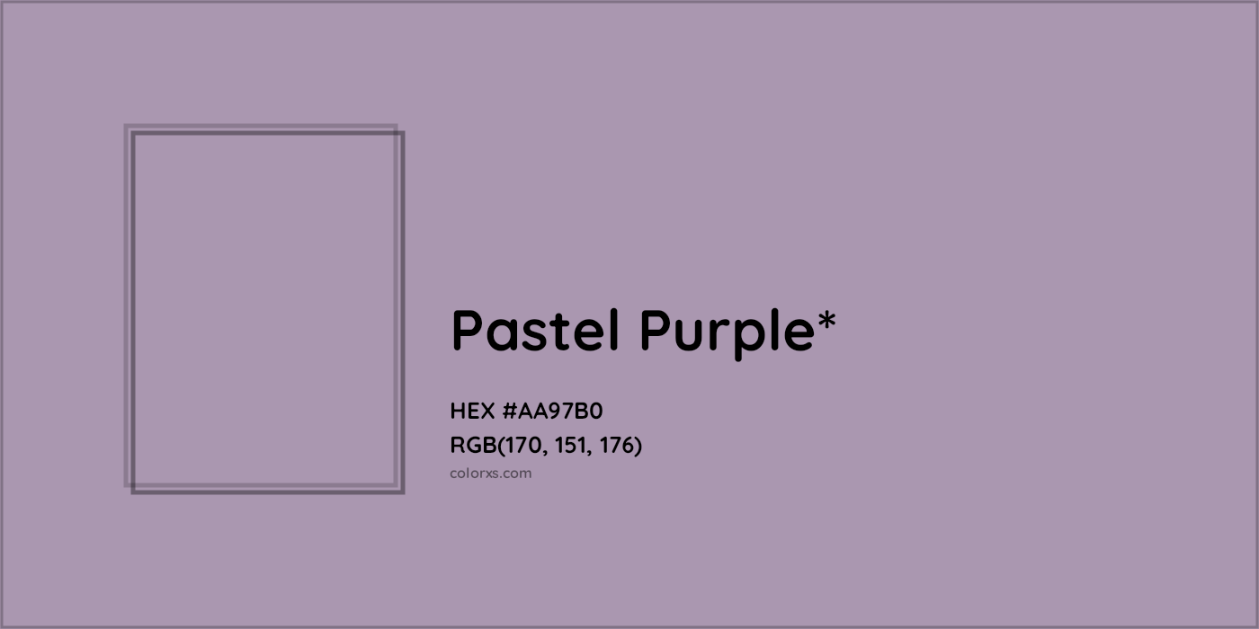 HEX #AA97B0 Color Name, Color Code, Palettes, Similar Paints, Images