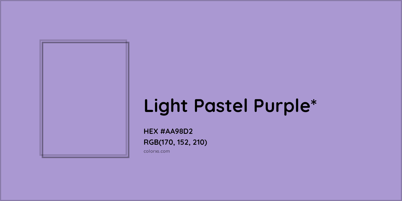 HEX #AA98D2 Color Name, Color Code, Palettes, Similar Paints, Images