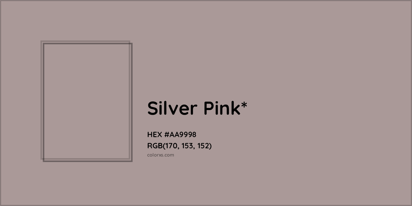 HEX #AA9998 Color Name, Color Code, Palettes, Similar Paints, Images