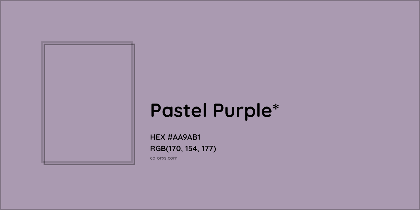 HEX #AA9AB1 Color Name, Color Code, Palettes, Similar Paints, Images