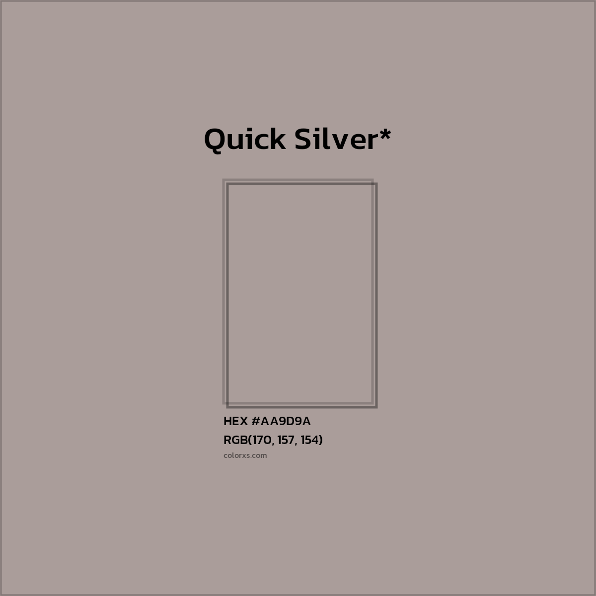 HEX #AA9D9A Color Name, Color Code, Palettes, Similar Paints, Images