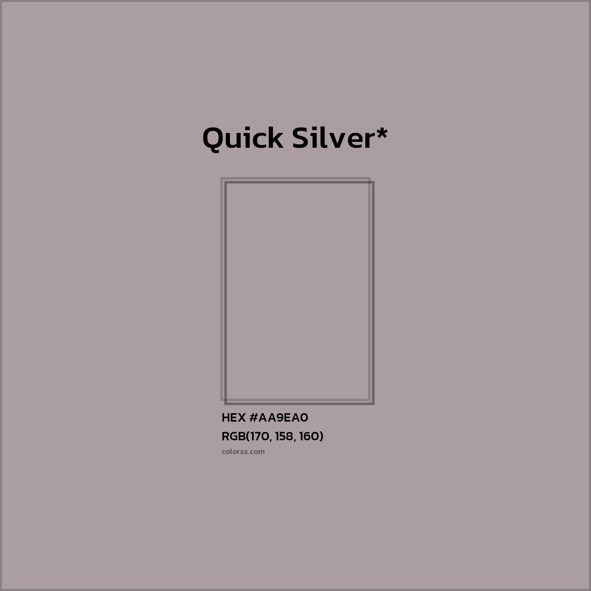 HEX #AA9EA0 Color Name, Color Code, Palettes, Similar Paints, Images
