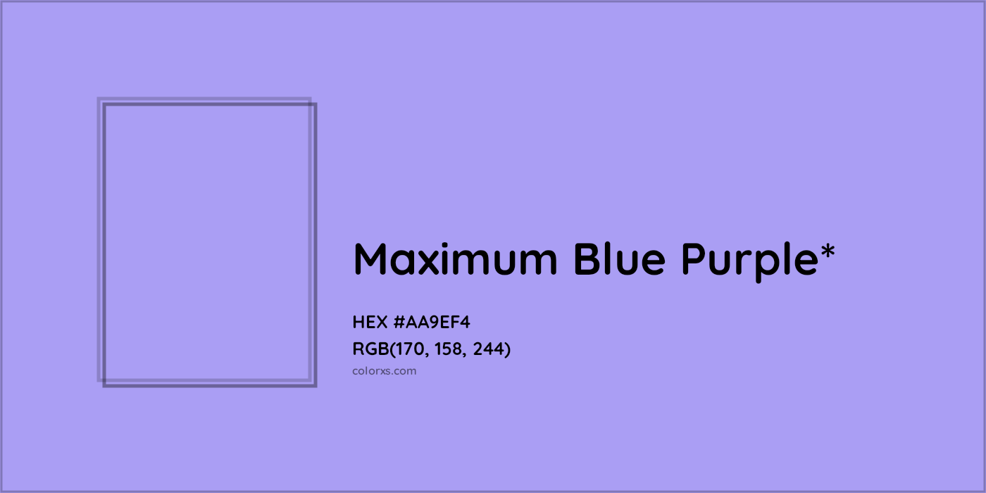 HEX #AA9EF4 Color Name, Color Code, Palettes, Similar Paints, Images