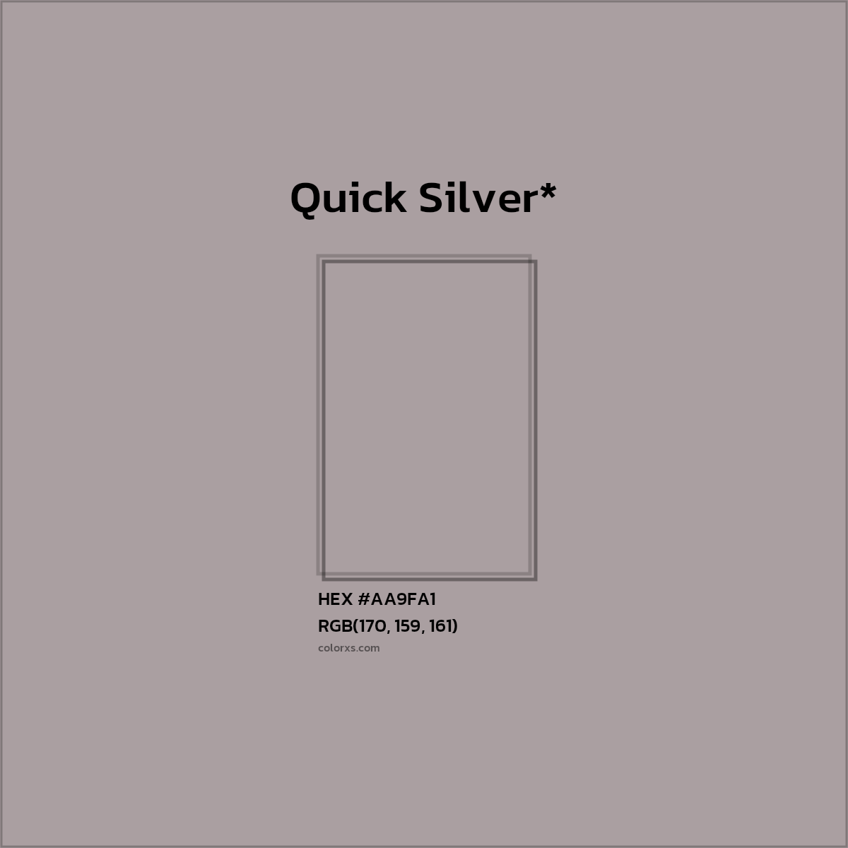 HEX #AA9FA1 Color Name, Color Code, Palettes, Similar Paints, Images
