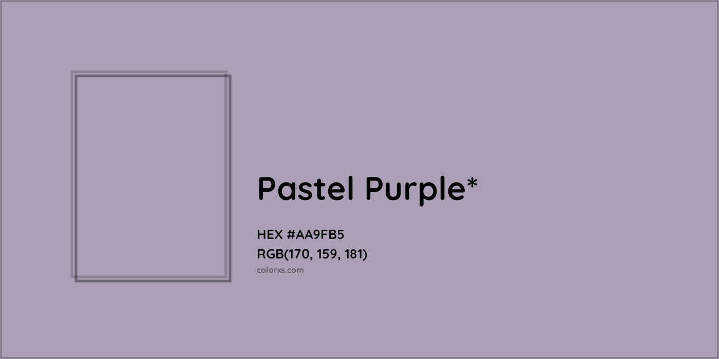 HEX #AA9FB5 Color Name, Color Code, Palettes, Similar Paints, Images