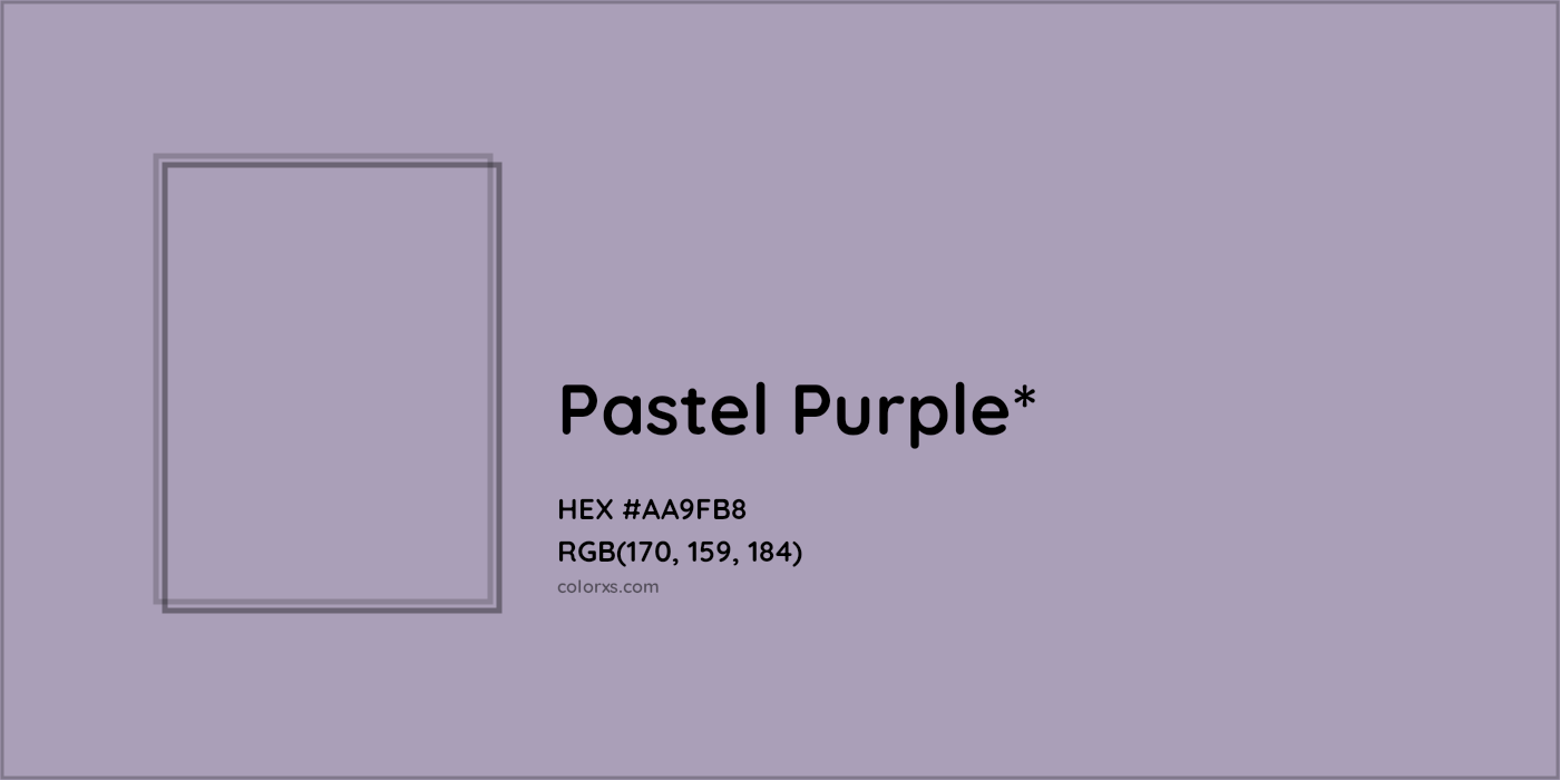 HEX #AA9FB8 Color Name, Color Code, Palettes, Similar Paints, Images
