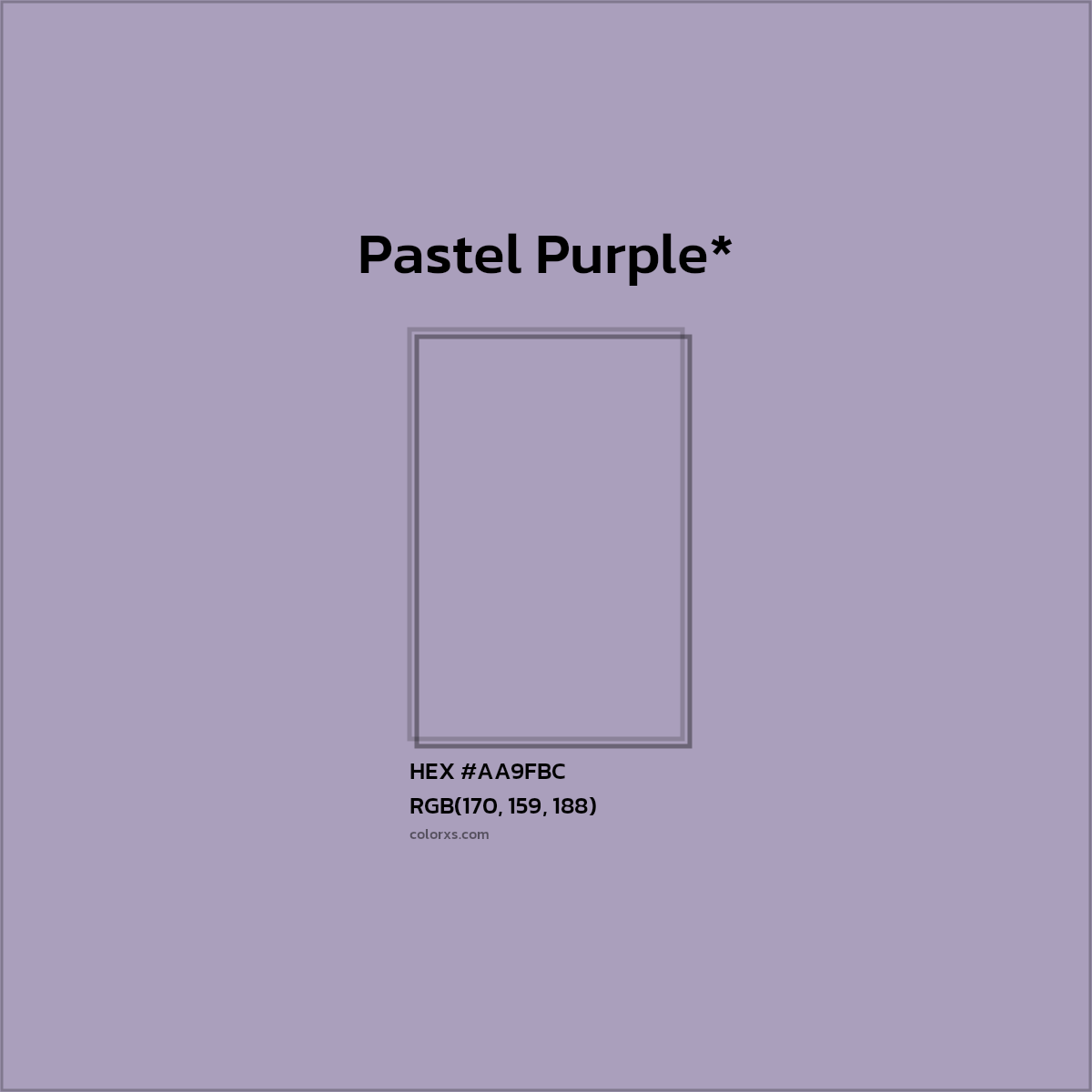 HEX #AA9FBC Color Name, Color Code, Palettes, Similar Paints, Images