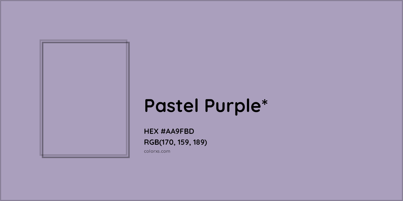 HEX #AA9FBD Color Name, Color Code, Palettes, Similar Paints, Images
