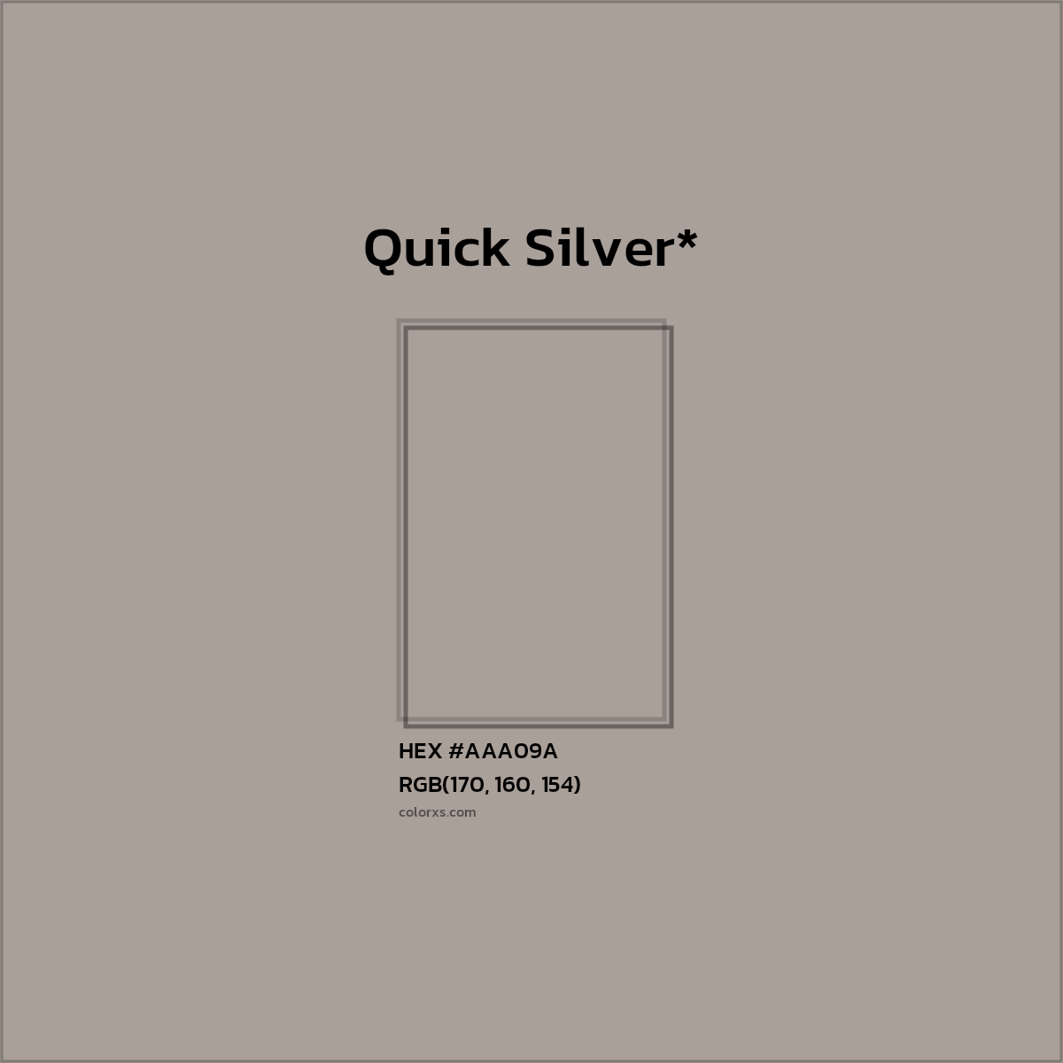 HEX #AAA09A Color Name, Color Code, Palettes, Similar Paints, Images