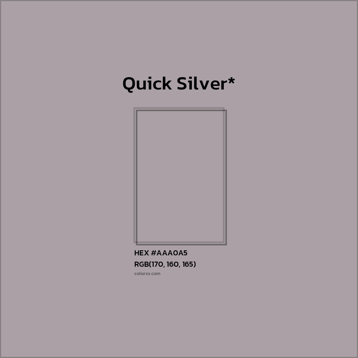 HEX #AAA0A5 Color Name, Color Code, Palettes, Similar Paints, Images