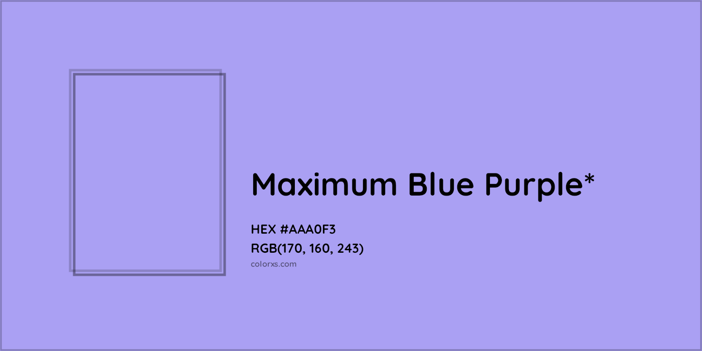 HEX #AAA0F3 Color Name, Color Code, Palettes, Similar Paints, Images