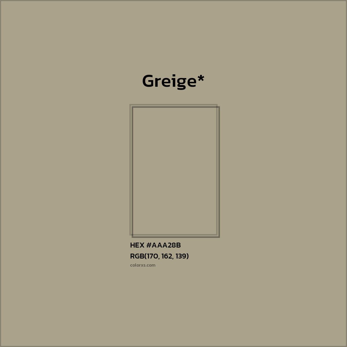 HEX #AAA28B Color Name, Color Code, Palettes, Similar Paints, Images