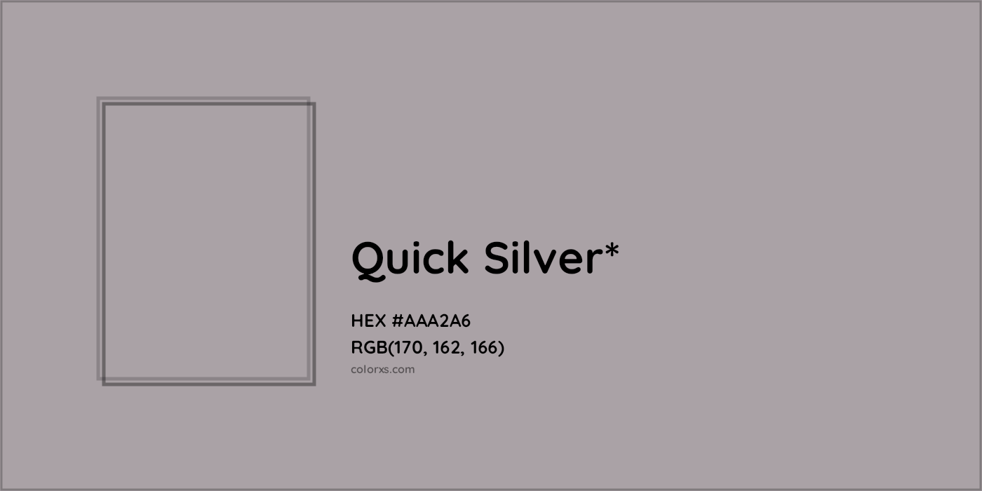 HEX #AAA2A6 Color Name, Color Code, Palettes, Similar Paints, Images