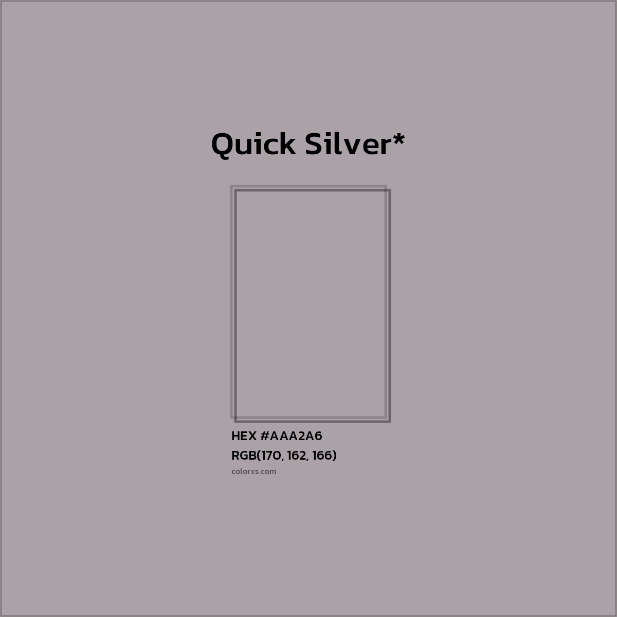 HEX #AAA2A6 Color Name, Color Code, Palettes, Similar Paints, Images