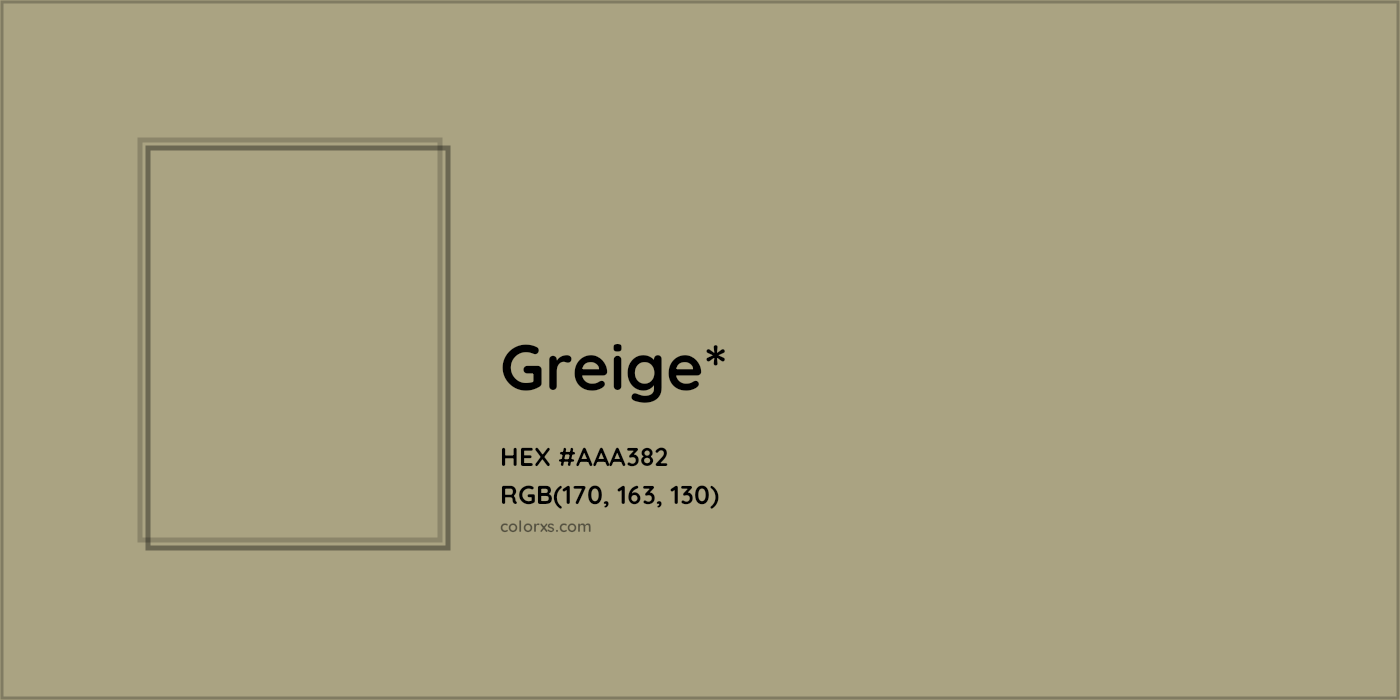 HEX #AAA382 Color Name, Color Code, Palettes, Similar Paints, Images