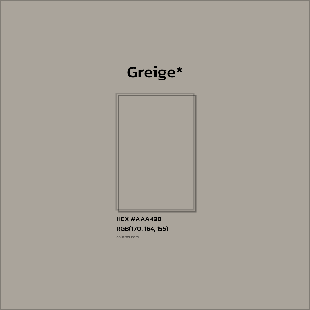 HEX #AAA49B Color Name, Color Code, Palettes, Similar Paints, Images