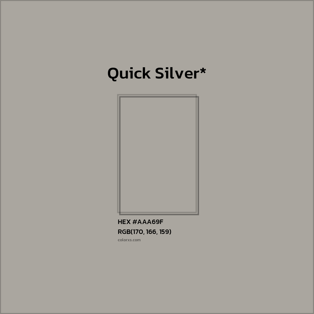 HEX #AAA69F Color Name, Color Code, Palettes, Similar Paints, Images