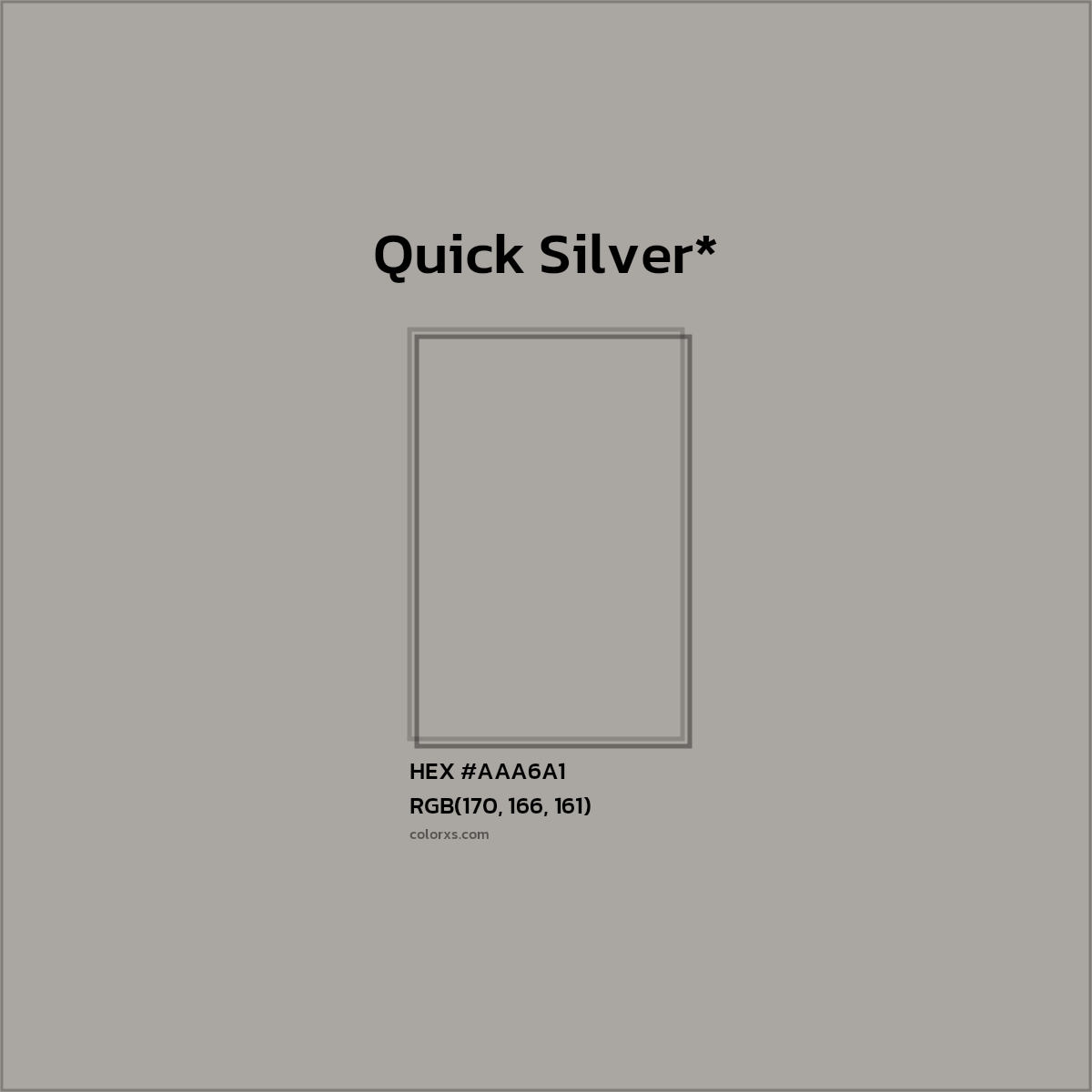 HEX #AAA6A1 Color Name, Color Code, Palettes, Similar Paints, Images