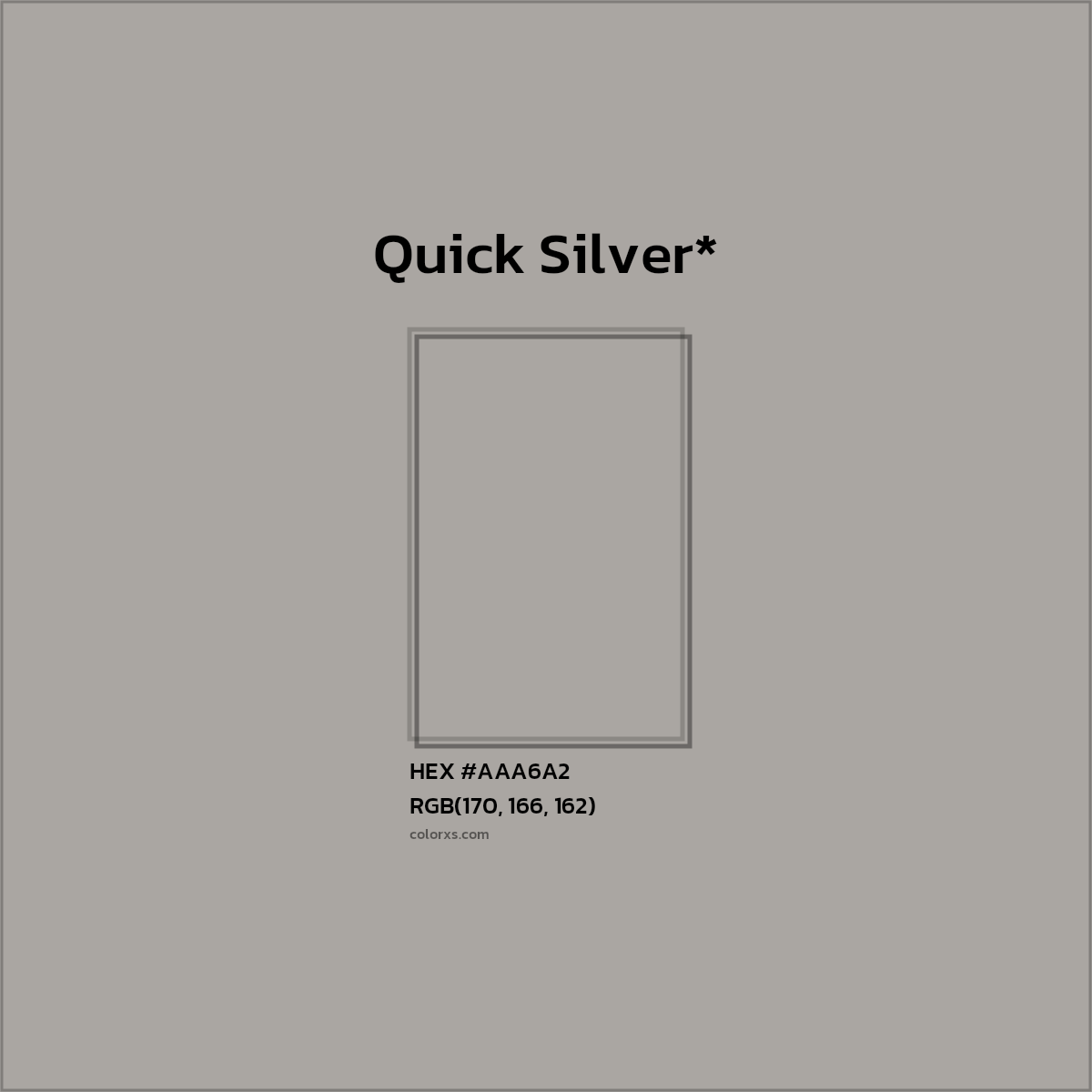 HEX #AAA6A2 Color Name, Color Code, Palettes, Similar Paints, Images