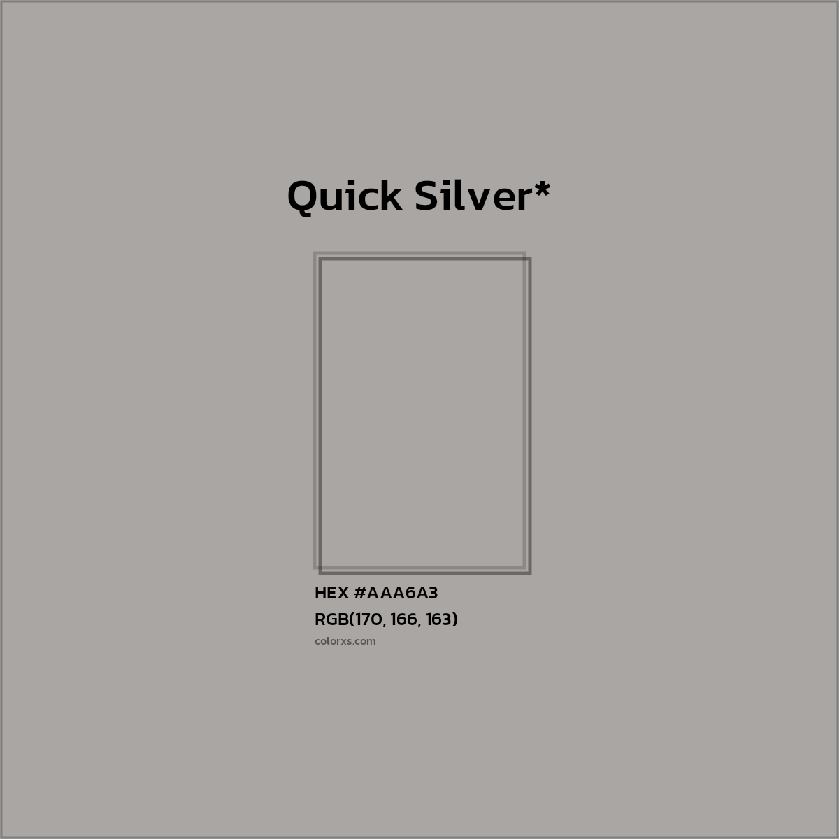 HEX #AAA6A3 Color Name, Color Code, Palettes, Similar Paints, Images